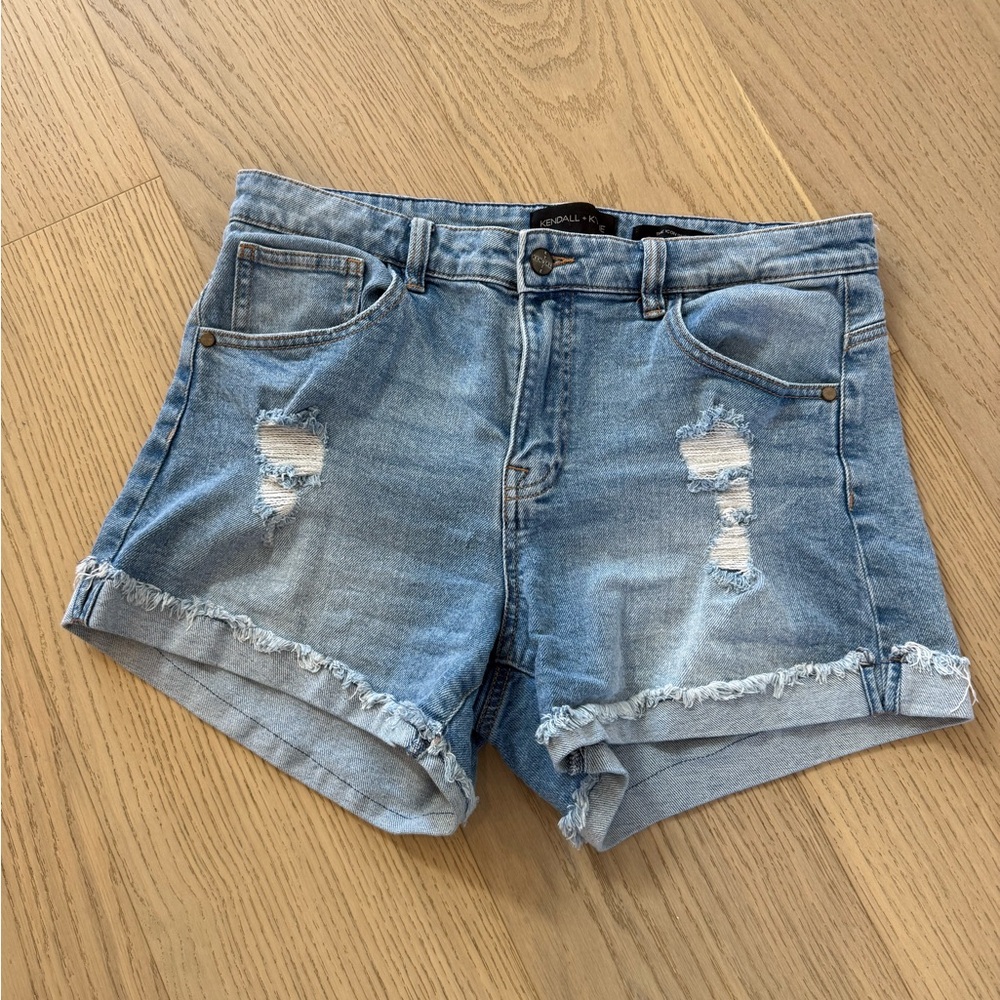 Kendall & Kylie Light Blue Distressed Jean Shorts